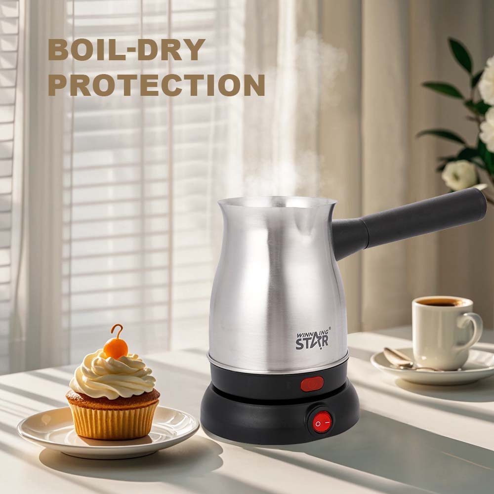 Winning Star ST-9895 Portable Electric Stainless Steel Mini Coffee Maker Turkish Coffee Pots Kettle - Image 4