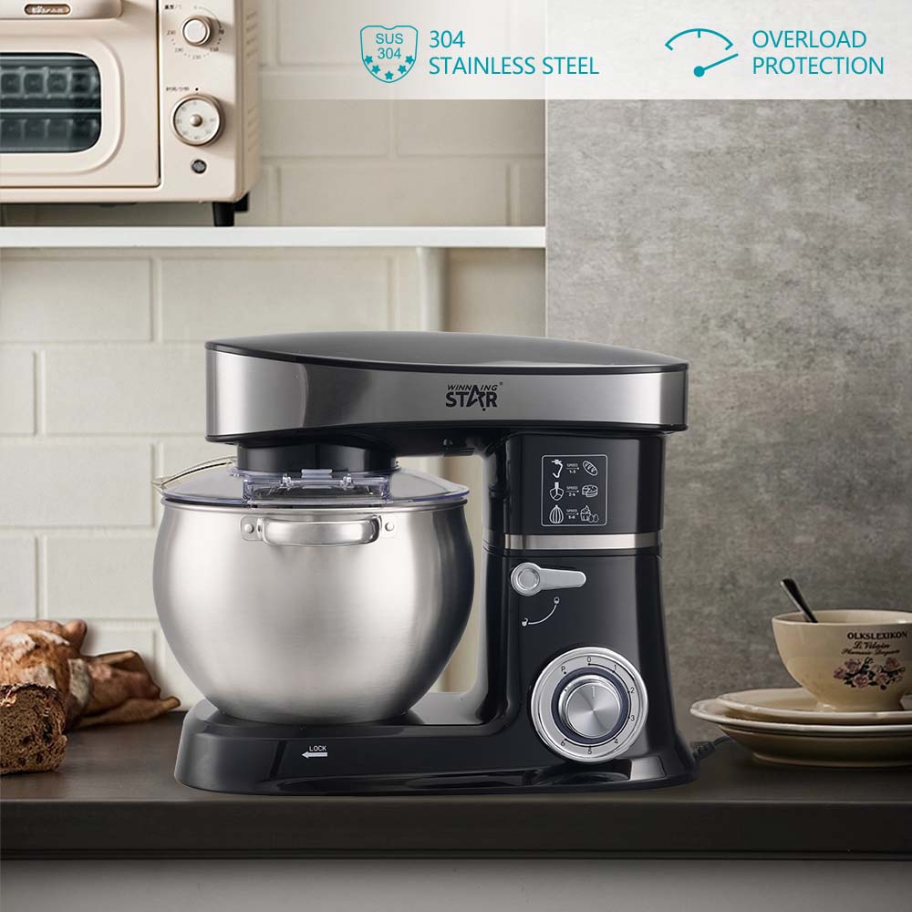 Winning Star ST-5303 6L High Quality 6 Speed Kitchen Stainless Steel Stand Mixer for Baking - Image 3