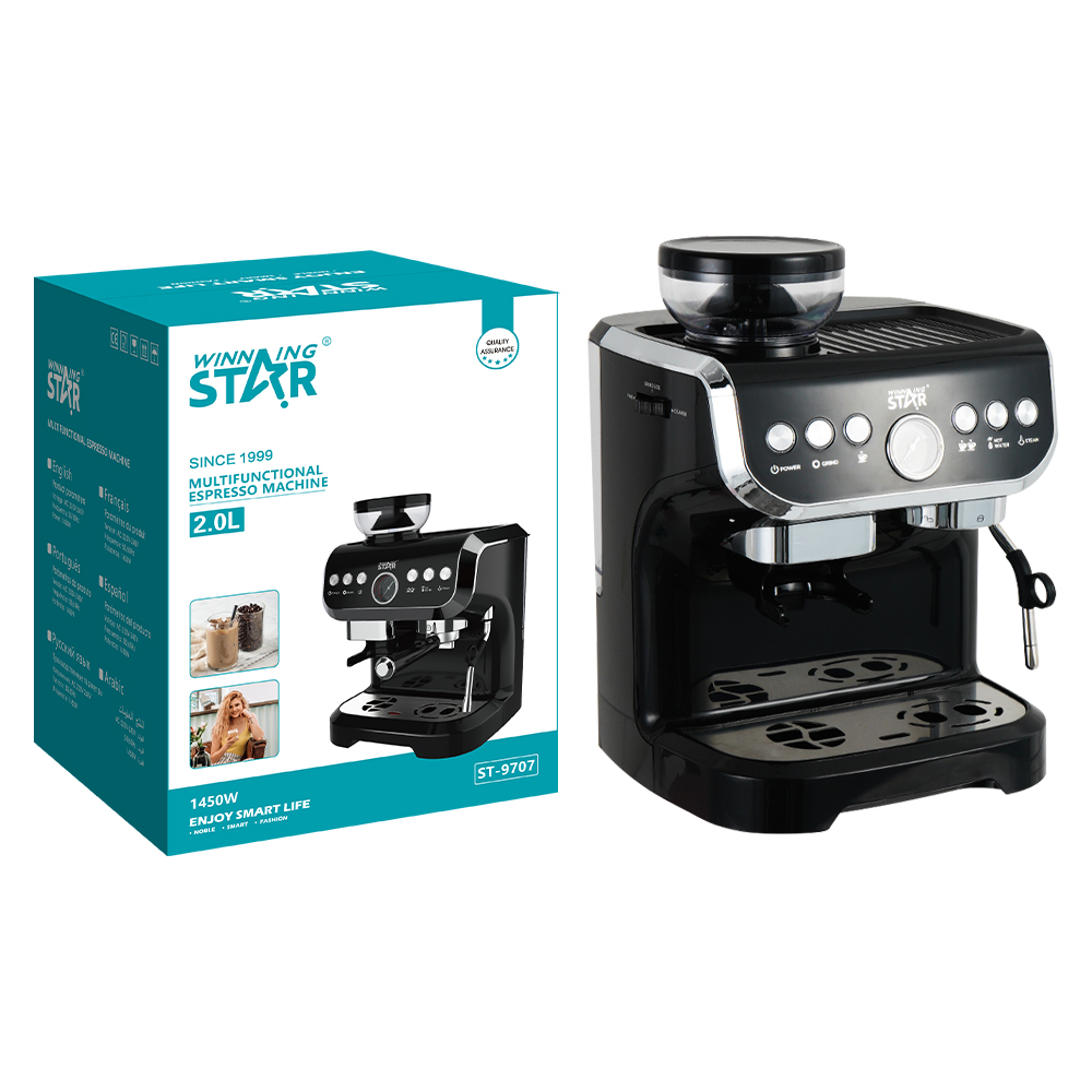 Winning Star ST-9707 Multi-Function Coffee Makers Electric High Pressure Espresso Machine With Grinder
