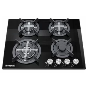 Bompani Built-in Hob 4-Burner Black Glass