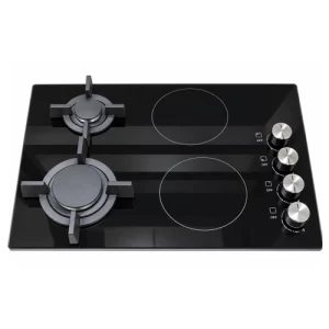 France Built-in hob Hybrid Gas & Electric Black Glass