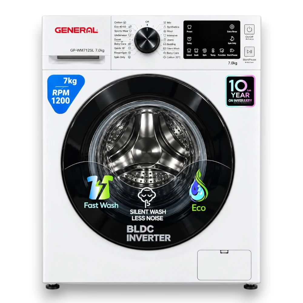 General 7KG Front Load Washing Machine – Dark Grey/white - Image 2